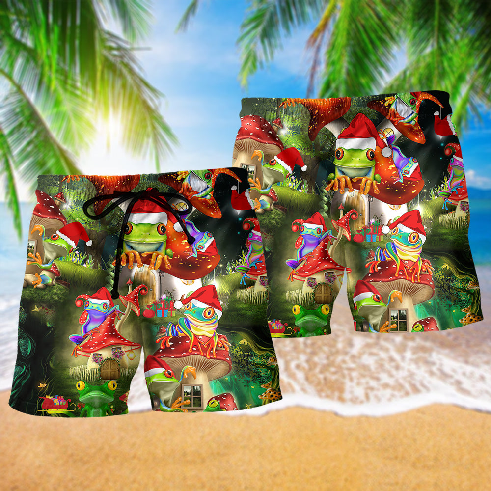 Frog Says Merry Christmas - Beach Short Reefox - Owls Matrix LTD