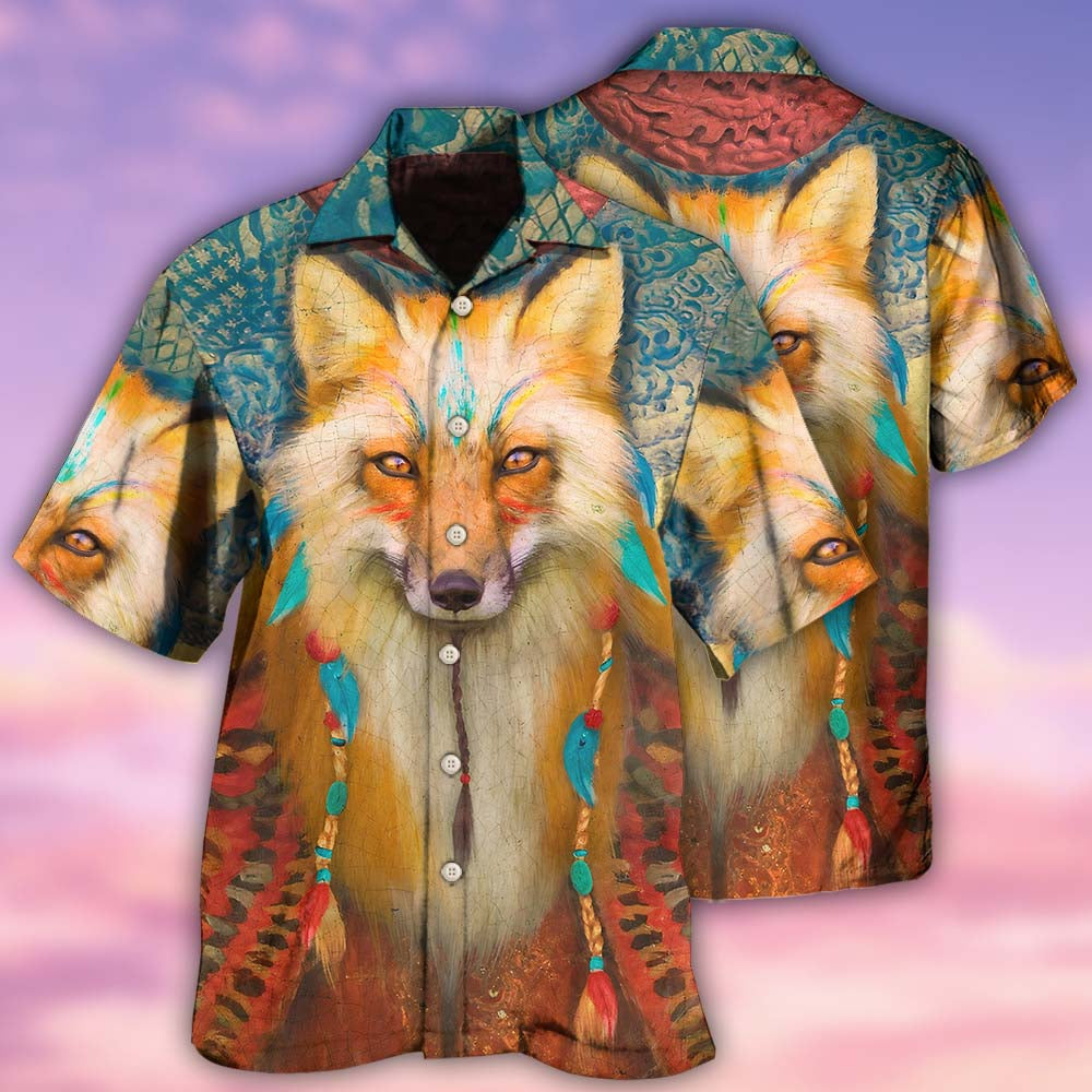 Native Style Love Peace Wolf - Hawaiian Shirt - Reefox