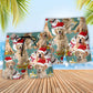 Golden Retriever Merry Christmas Snowman - Beach Short Reefox - Owls Matrix LTD