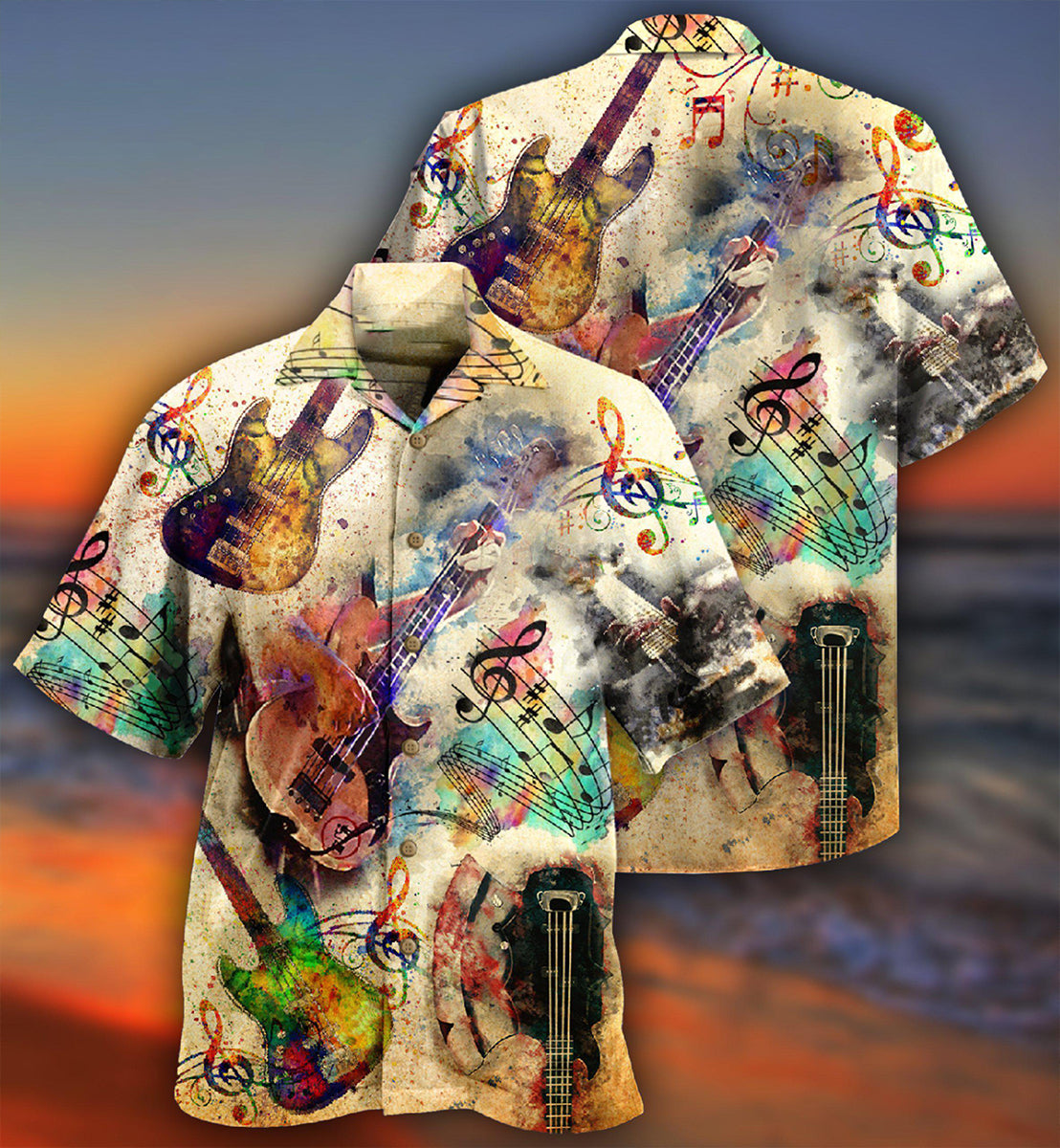 Guitar Its Like Guitar But Way Cooler Bass Guitar - Hawaiian Shirt - Reefox