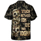 Skull Stuck Between IDK IDC And IDGAF - Hawaiian Shirt