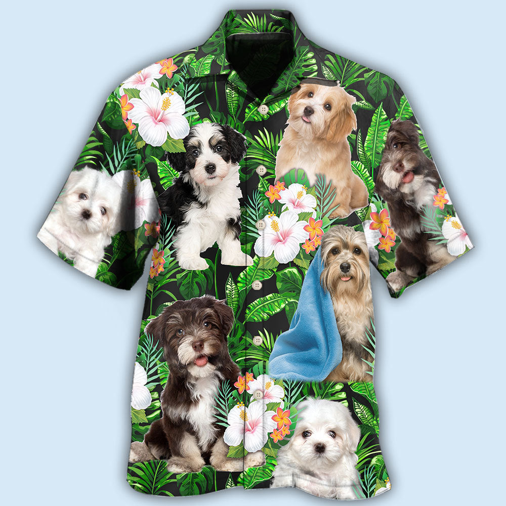 Havanese Dog Tropical Leaf Floral So Cute - Hawaiian Shirt - Reefox