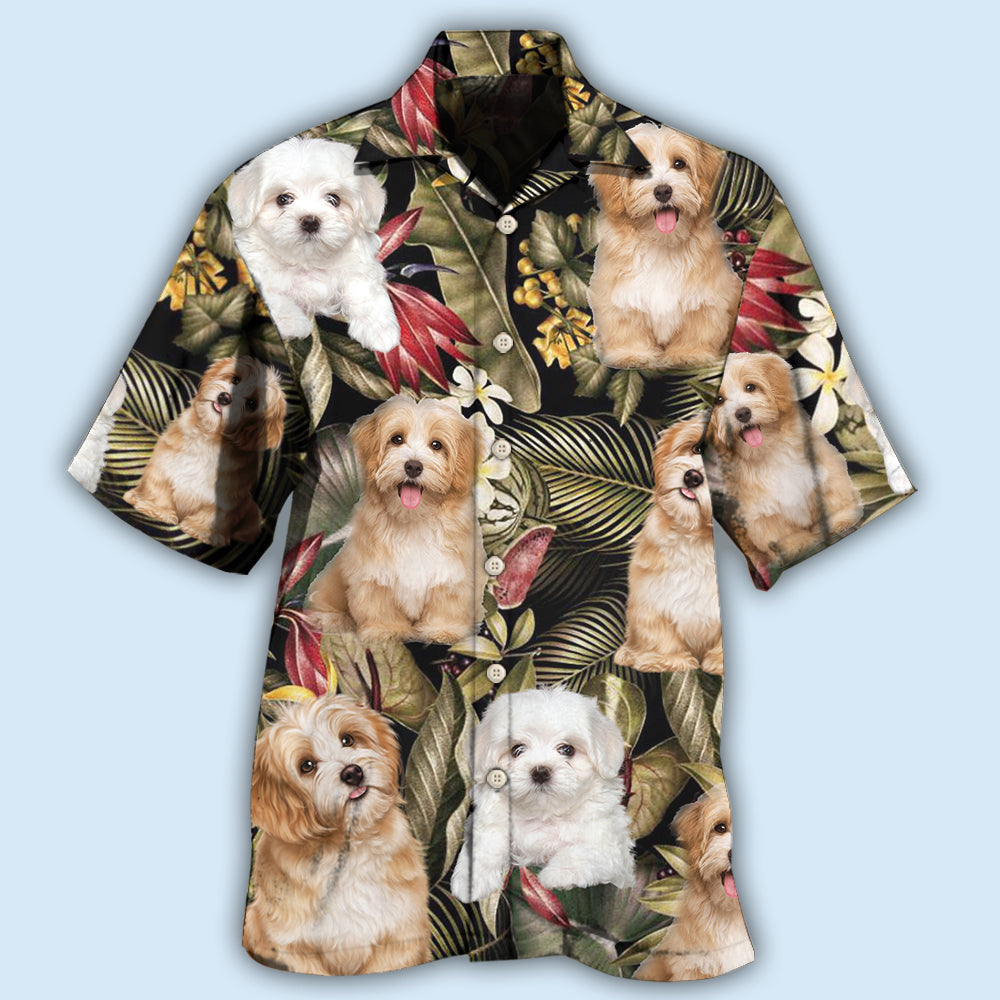Havanese Dog Tropical Leaf Style - Hawaiian Shirt - Reefox