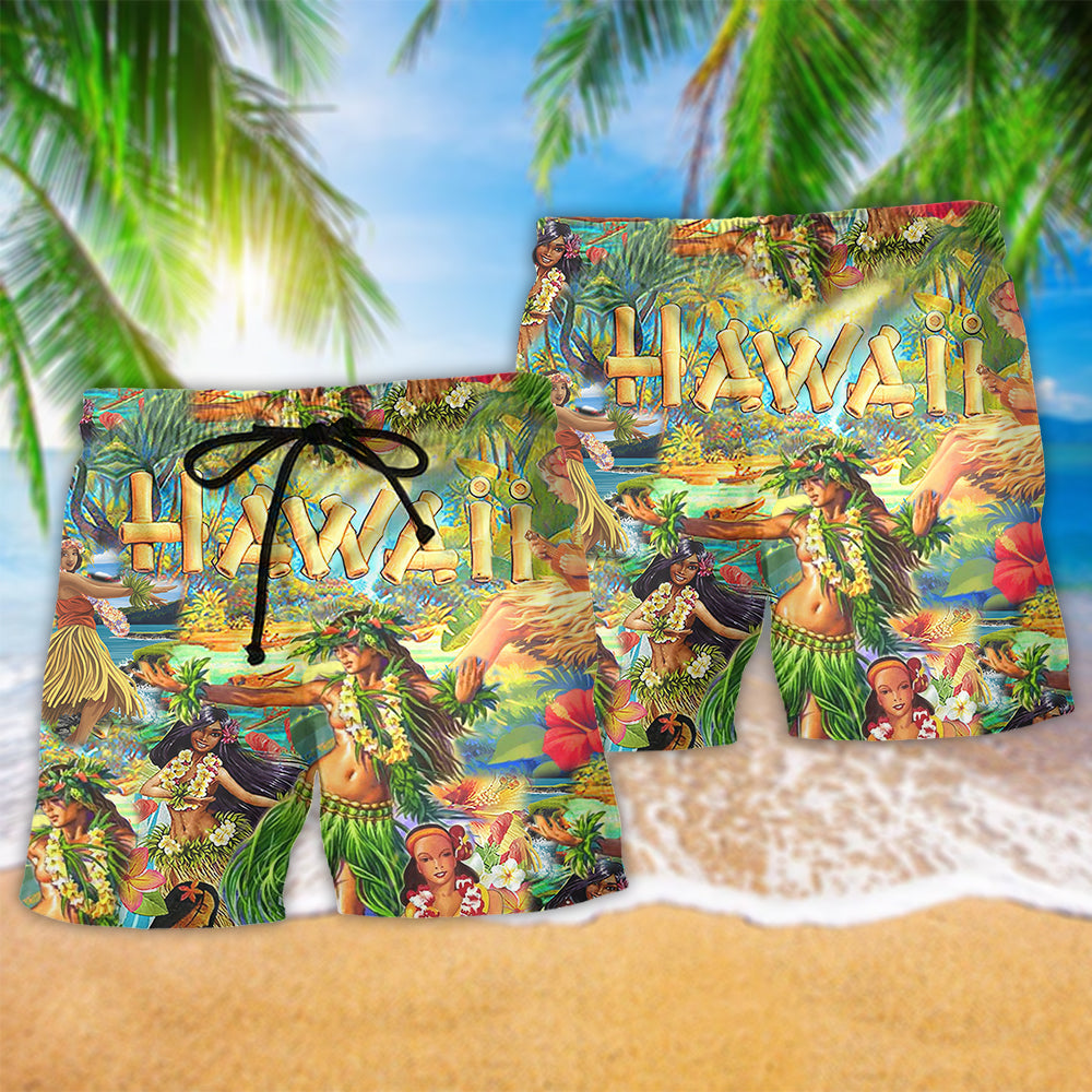 Hawaii The Aloha Spirit of Hawaii Christmas - Beach Short Reefox - Owls Matrix LTD