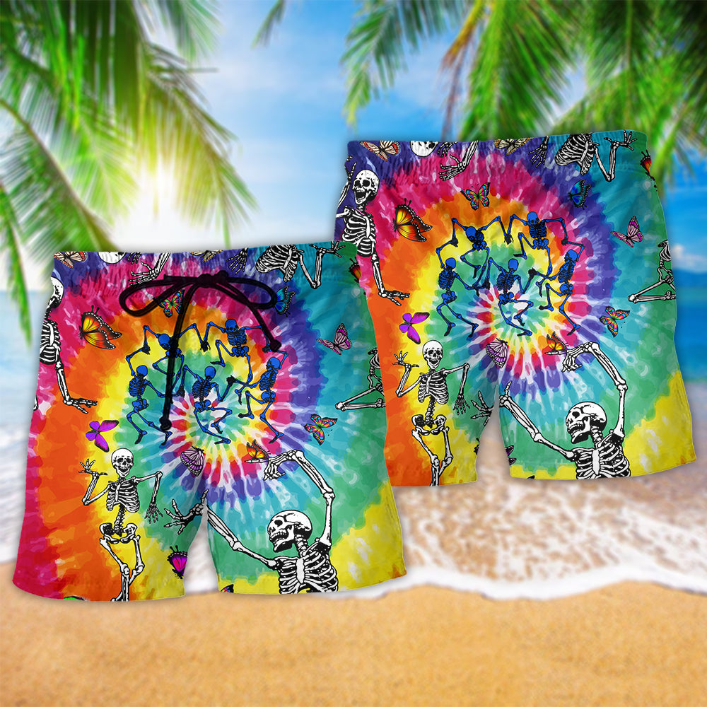 Hippie Skull Dancing With Butterfly - Beach Short Reefox - Owls Matrix LTD