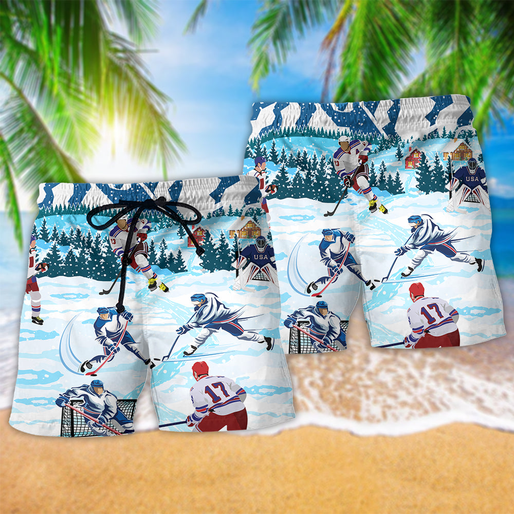 Hockey Lover Snow Mountain - Beach Short Reefox - Owls Matrix LTD