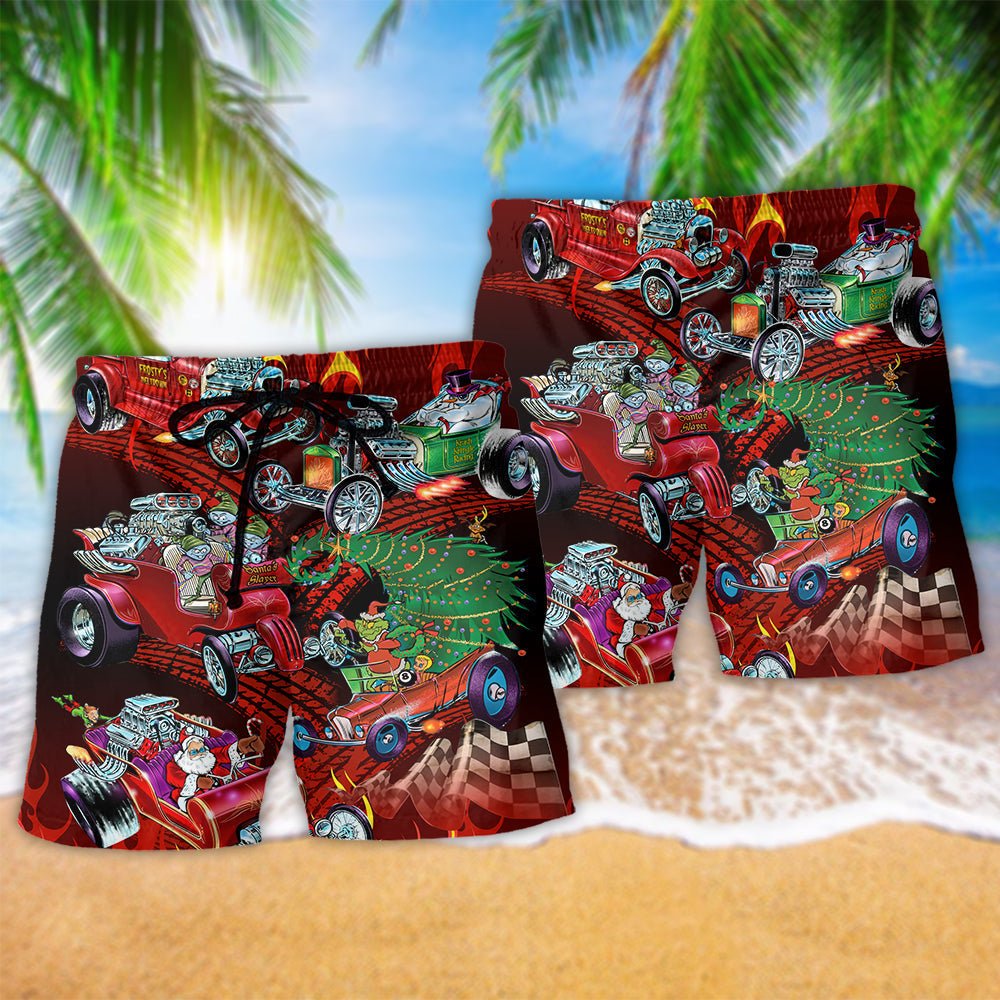 Hot Rod Merry Christmas Cool - Beach Short Reefox - Owls Matrix LTD