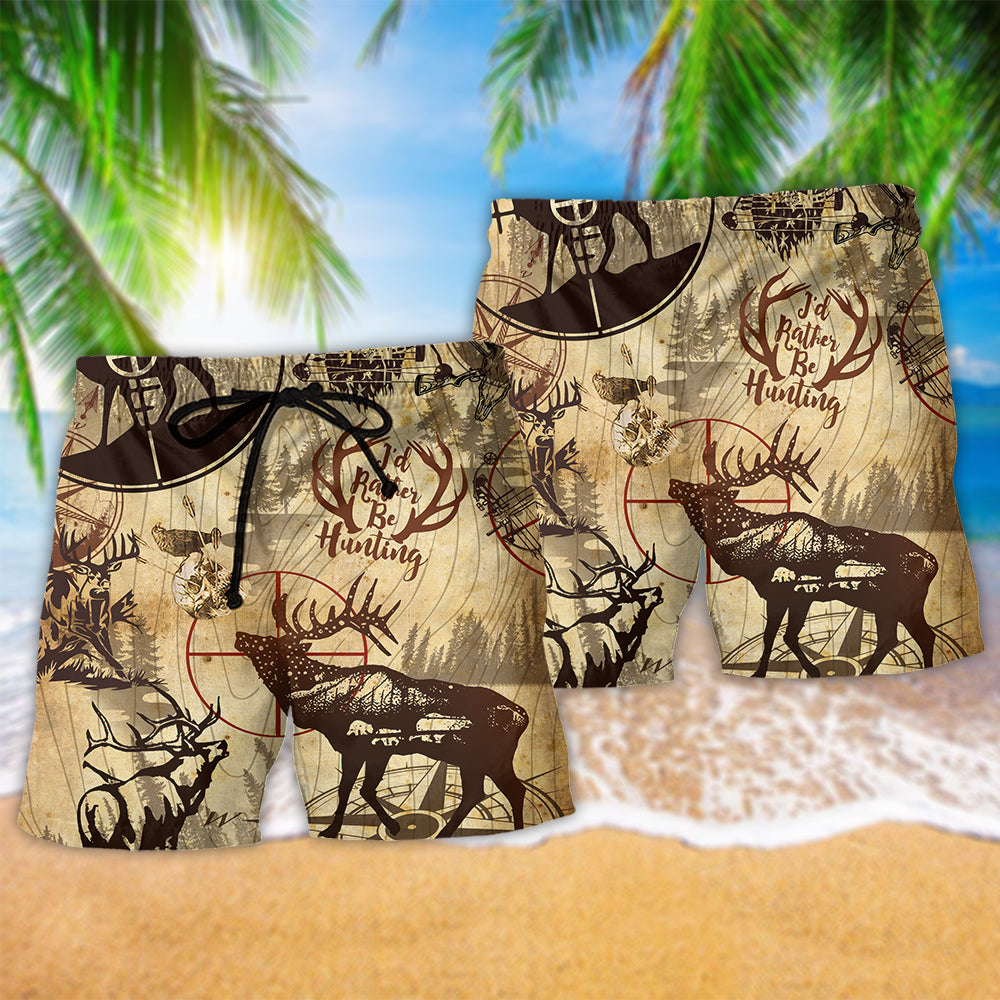 Hunting Deer I'd Rather Be Hunting - Beach Short Reefox - Owls Matrix LTD