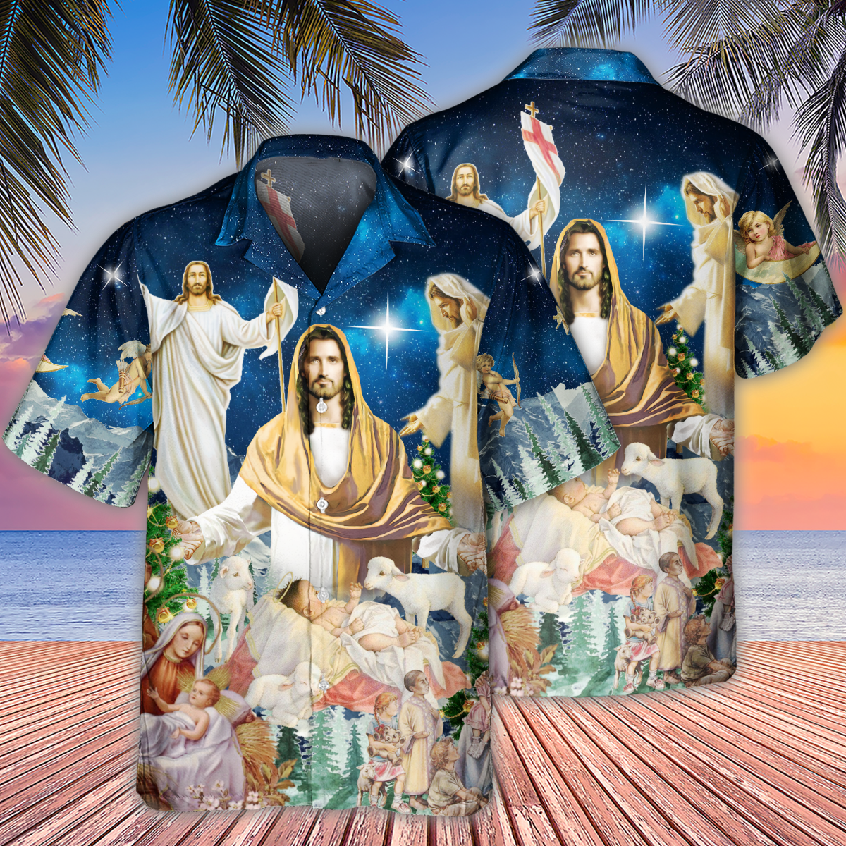 Jesus Christmas Miracle Night - Hawaiian Shirt - Reefox
