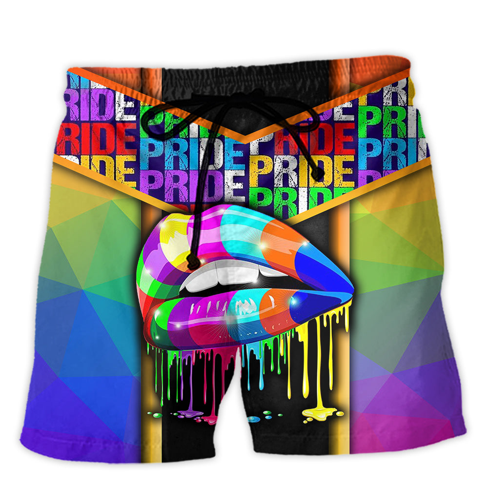 Beach Short / Adults / S LGBT American Pride 2022 - Beach Short Reefox - Owls Matrix LTD