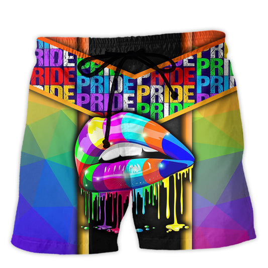 Beach Short / Adults / S LGBT American Pride 2022 - Beach Short Reefox - Owls Matrix LTD