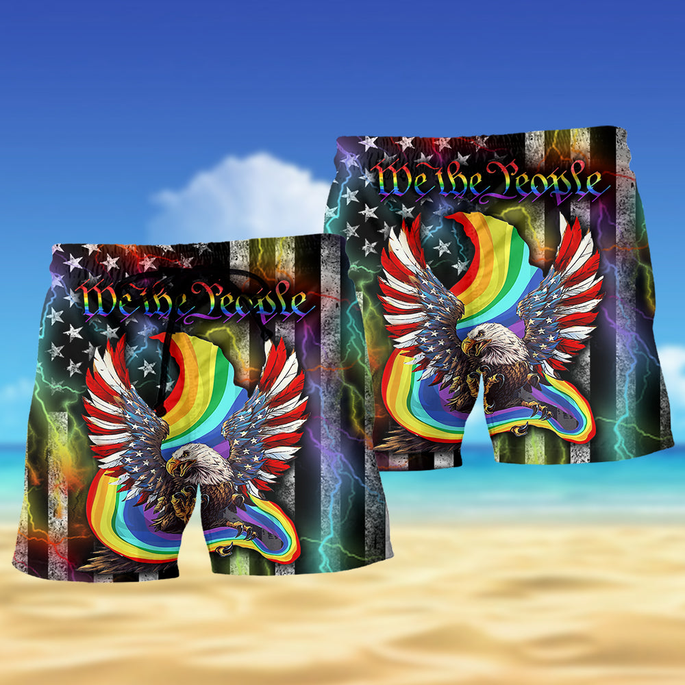 LGBT Eagle We The People Style - Beach Short Reefox - Owls Matrix LTD
