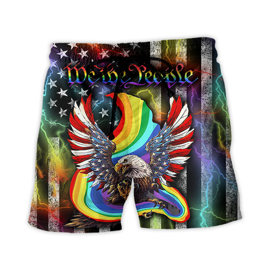 Beach Short / Adults / S LGBT Eagle We The People Style - Beach Short Reefox - Owls Matrix LTD