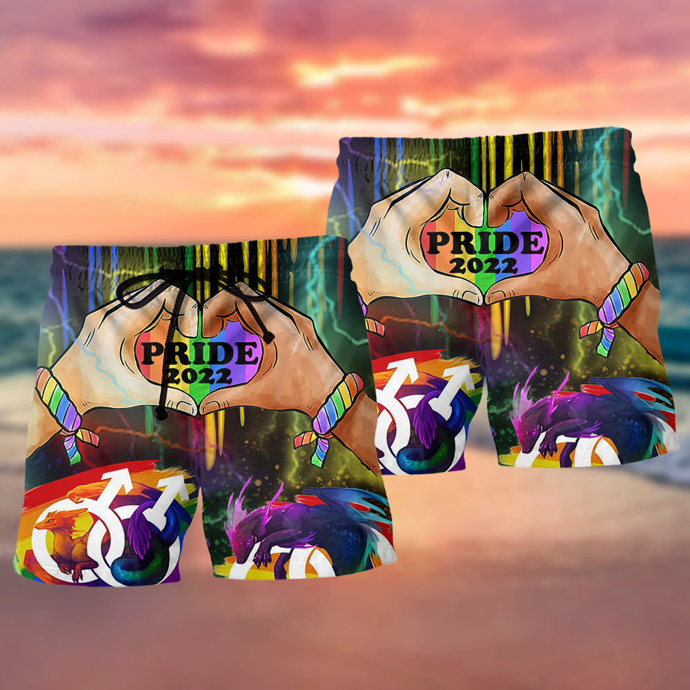 LGBT Skull Pride 2022 Style - Beach Short Reefox - Owls Matrix LTD