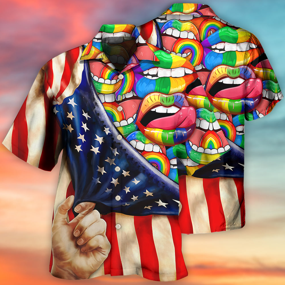 LGBT Lip Love Style - Hawaiian Shirt - Reefox