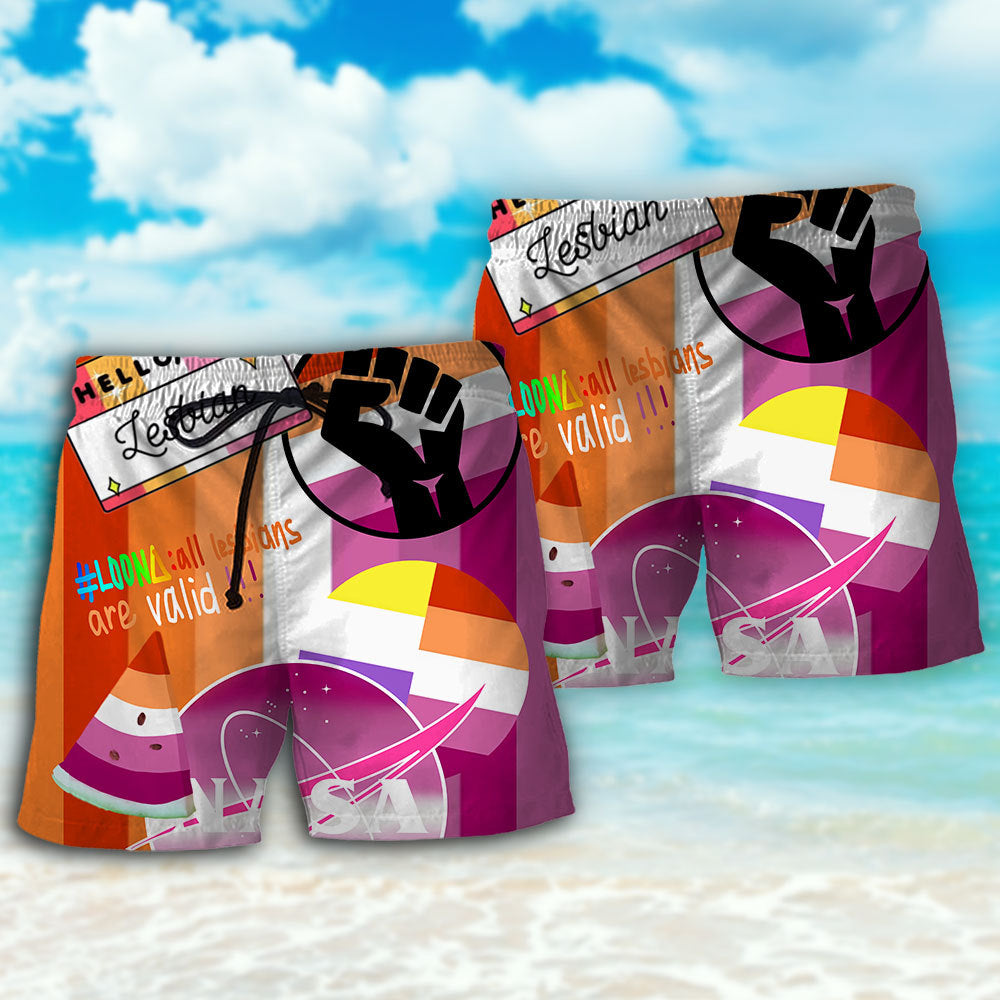 LGBT Lesbian Sorry Mom I Like Girls - Beach Short Reefox - Owls Matrix LTD