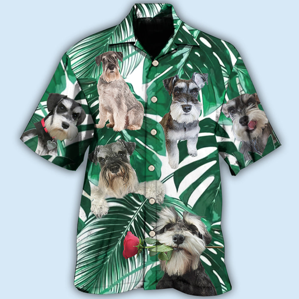 Schnauzer Miniature Tropical Leaf - Hawaiian Shirt - Reefox