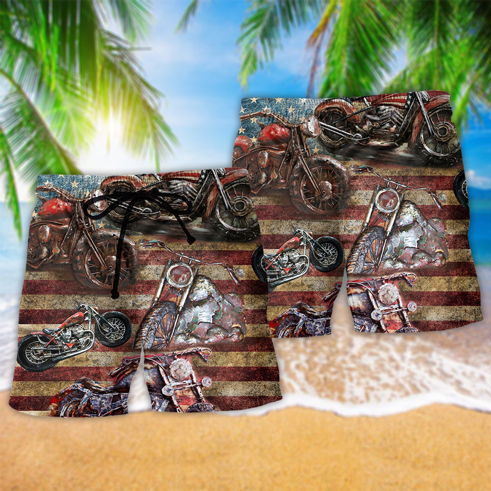 Motorcycle No Plans No Maps Just Ride - Beach Short Reefox - Owls Matrix LTD
