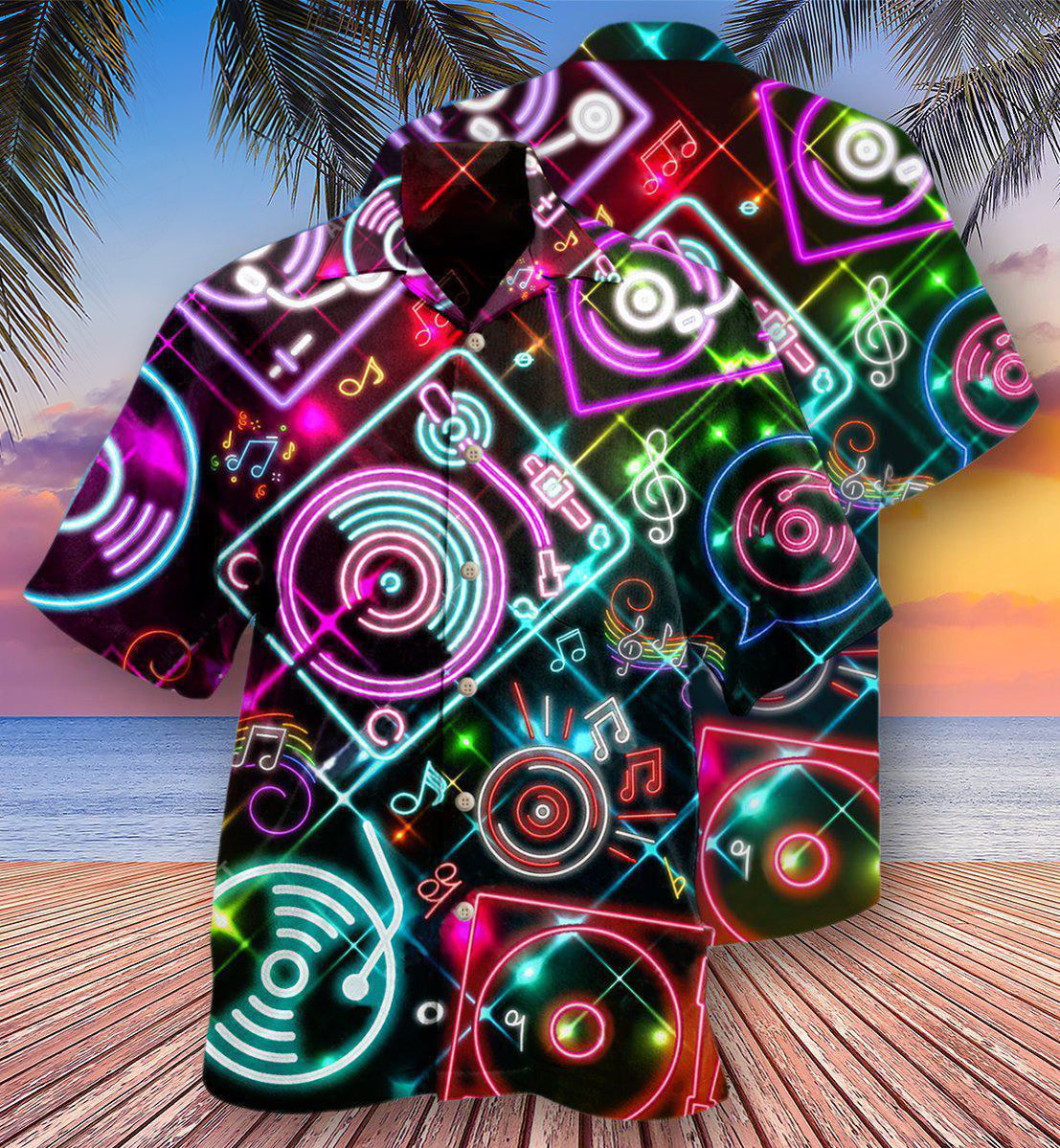 Music Record Player In Memory - Hawaiian Shirt - Reefox