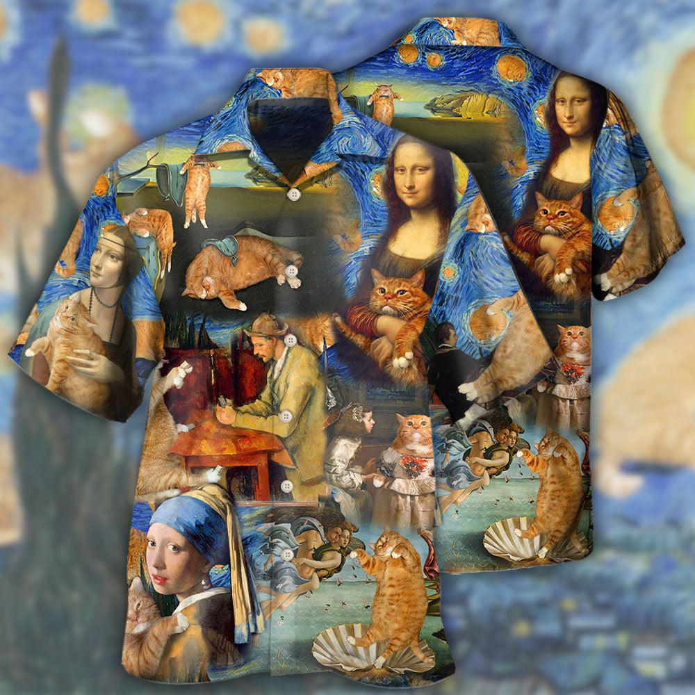 Cat Lover Art - Hawaiian Shirt - Reefox