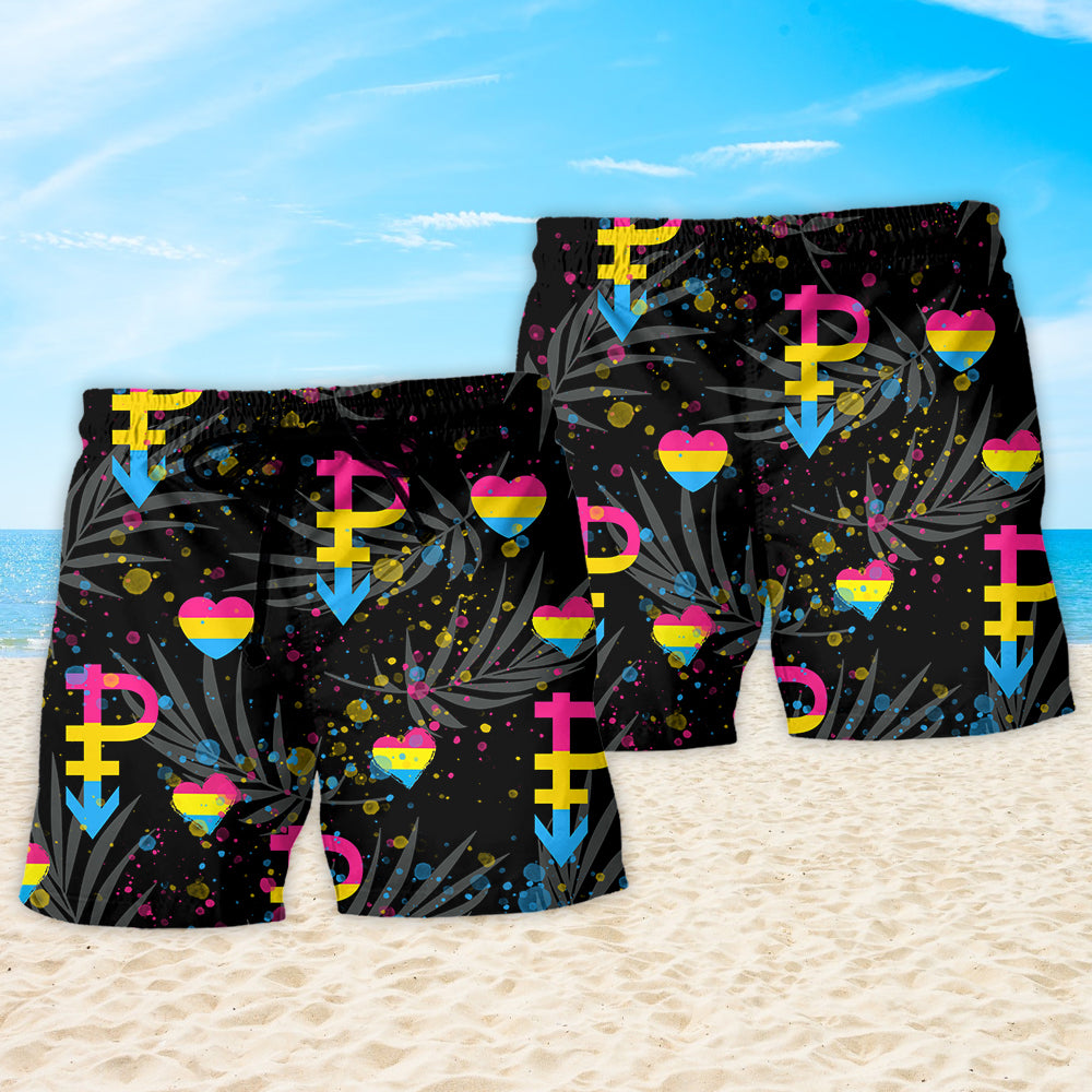 LGBT Pansexual Tropical Leaf - Beach Short Reefox - Owls Matrix LTD