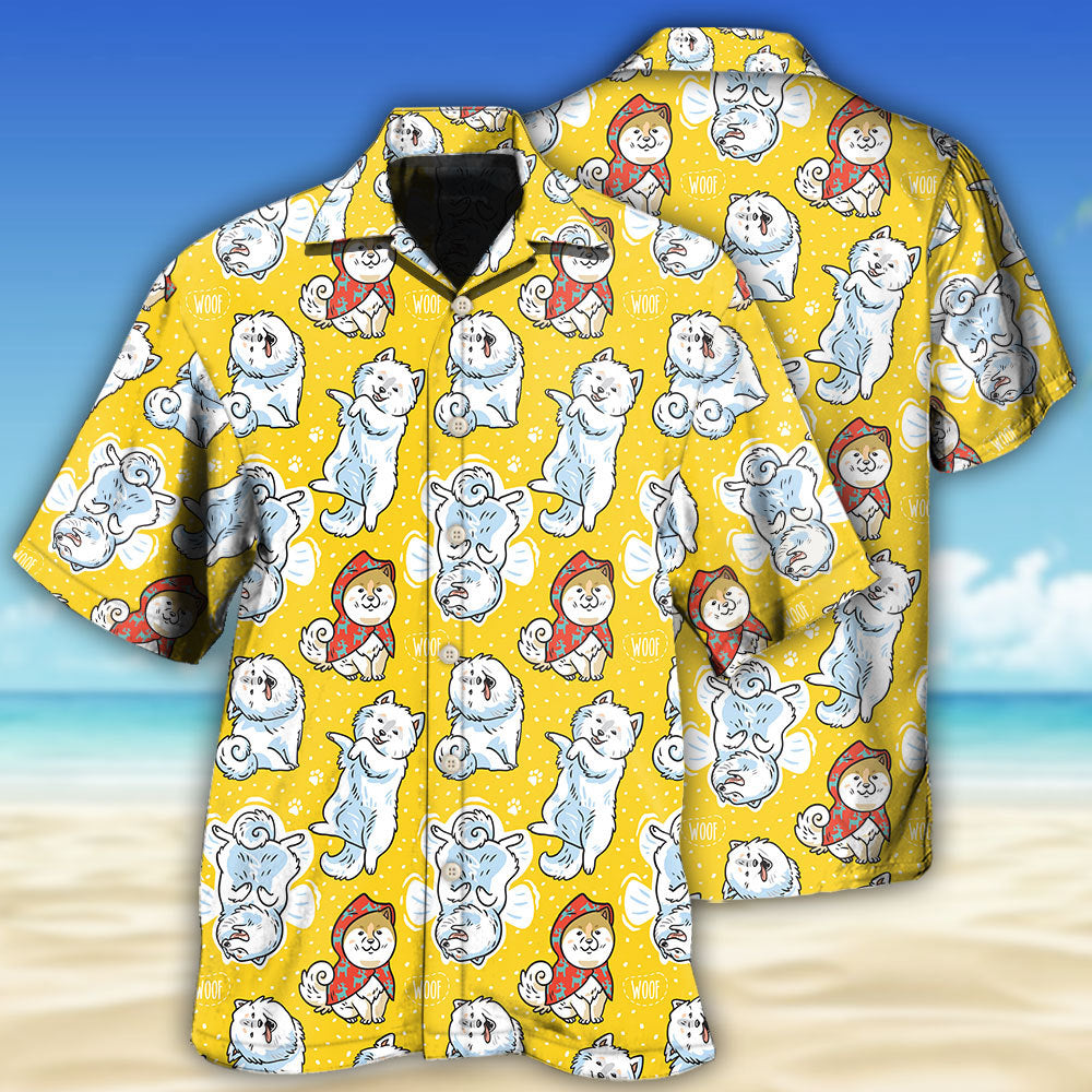 Samoyed Dog Yellow Lover - Hawaiian Shirt - Reefox