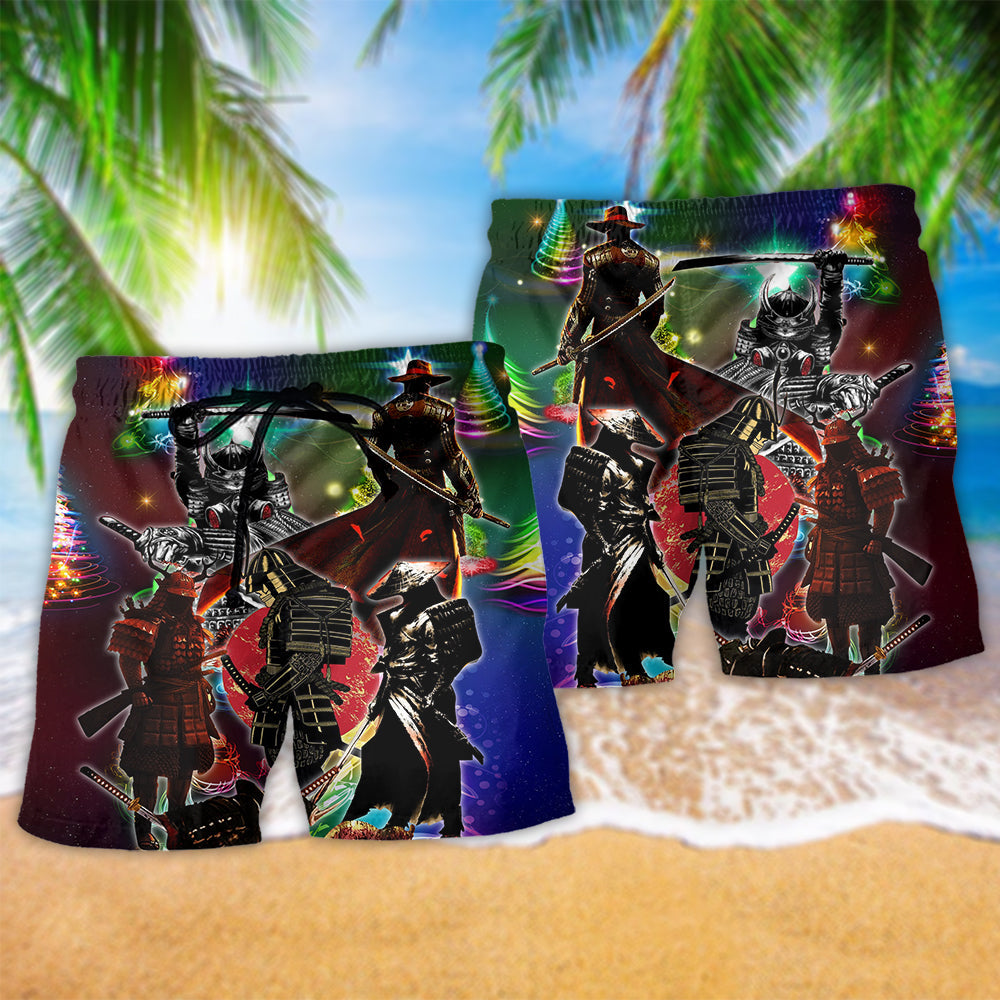 Samurai Don't Fear Of Life Samurai Merry Christmas - Beach Short Reefox - Owls Matrix LTD