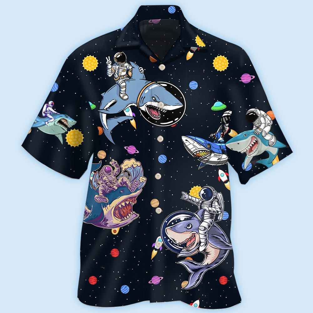 Shark Astronaut Galaxy Sky - Hawaiian shirt - Reefox