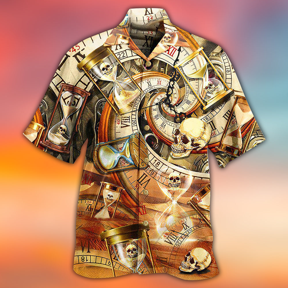 Skull All Knows Value Of Time - Hawaiian Shirt - Reefox