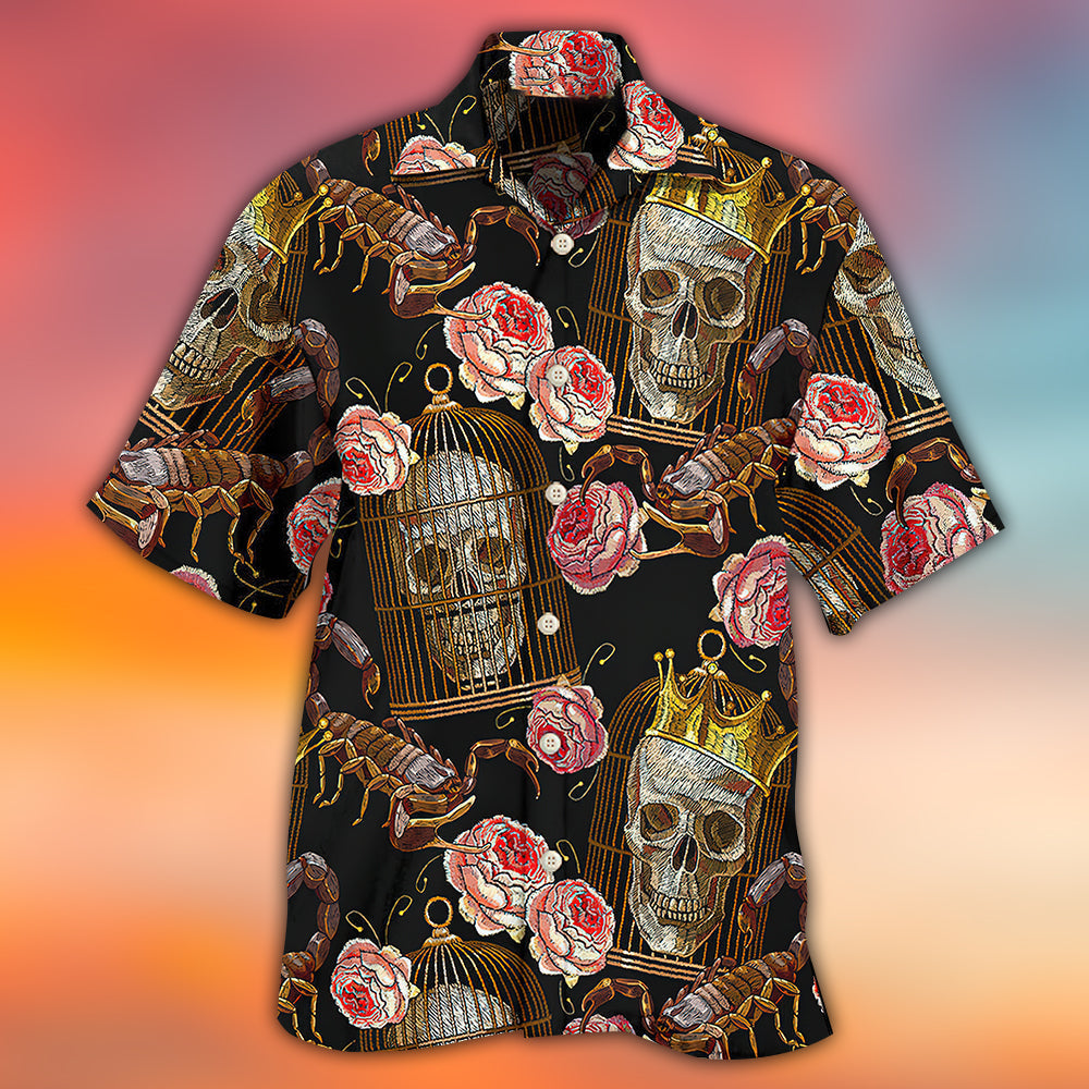 Skull And Scorpion - Hawaiian Shirt - Reefox