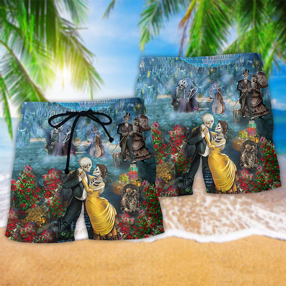Skull Couple Dancing With Happiness - Beach Short Reefox - Owls Matrix LTD