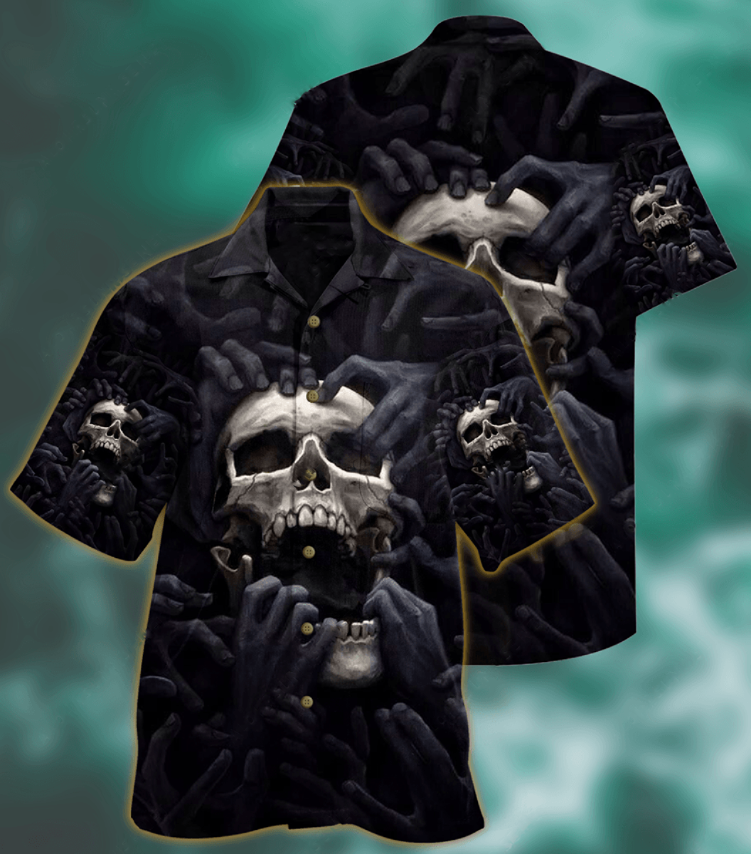 Skull Love Darkness - Hawaiian Shirt - Reefox