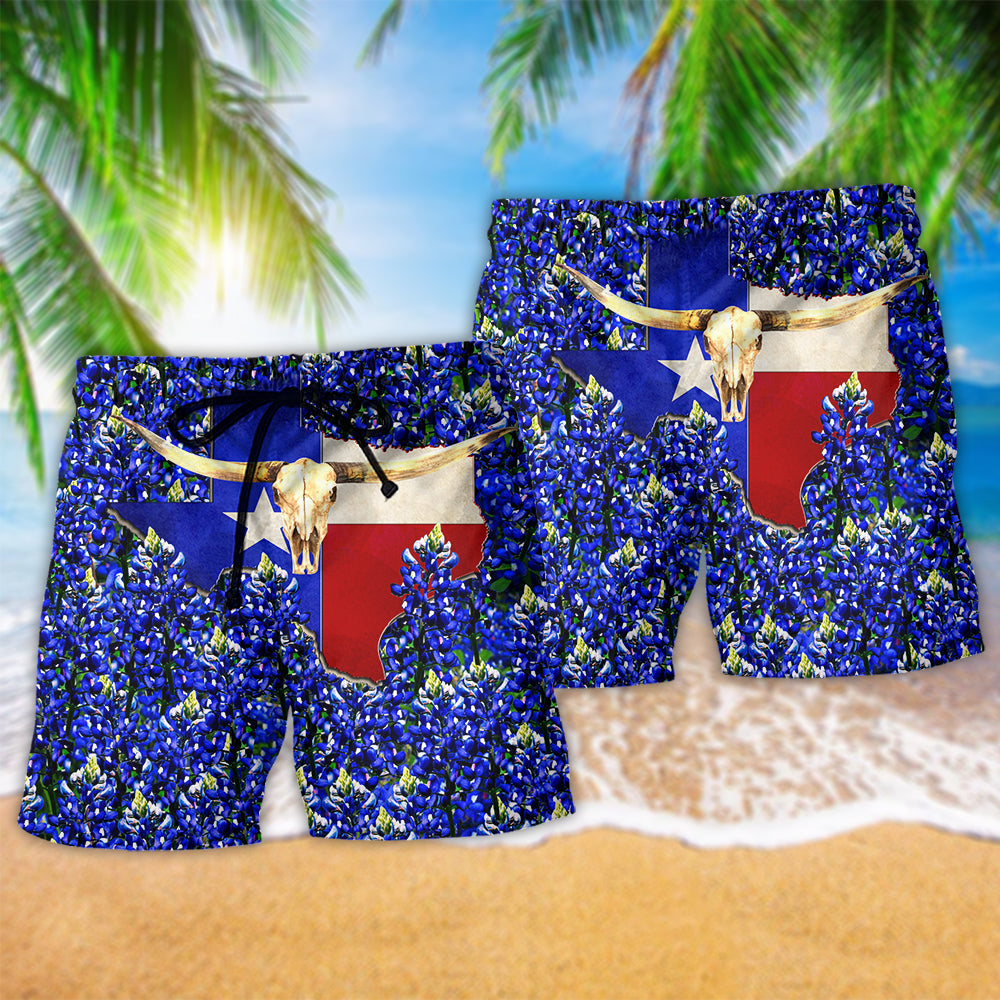 Texas Forever Texas Bluebonnet Blue - Beach Short Reefox - Owls Matrix LTD