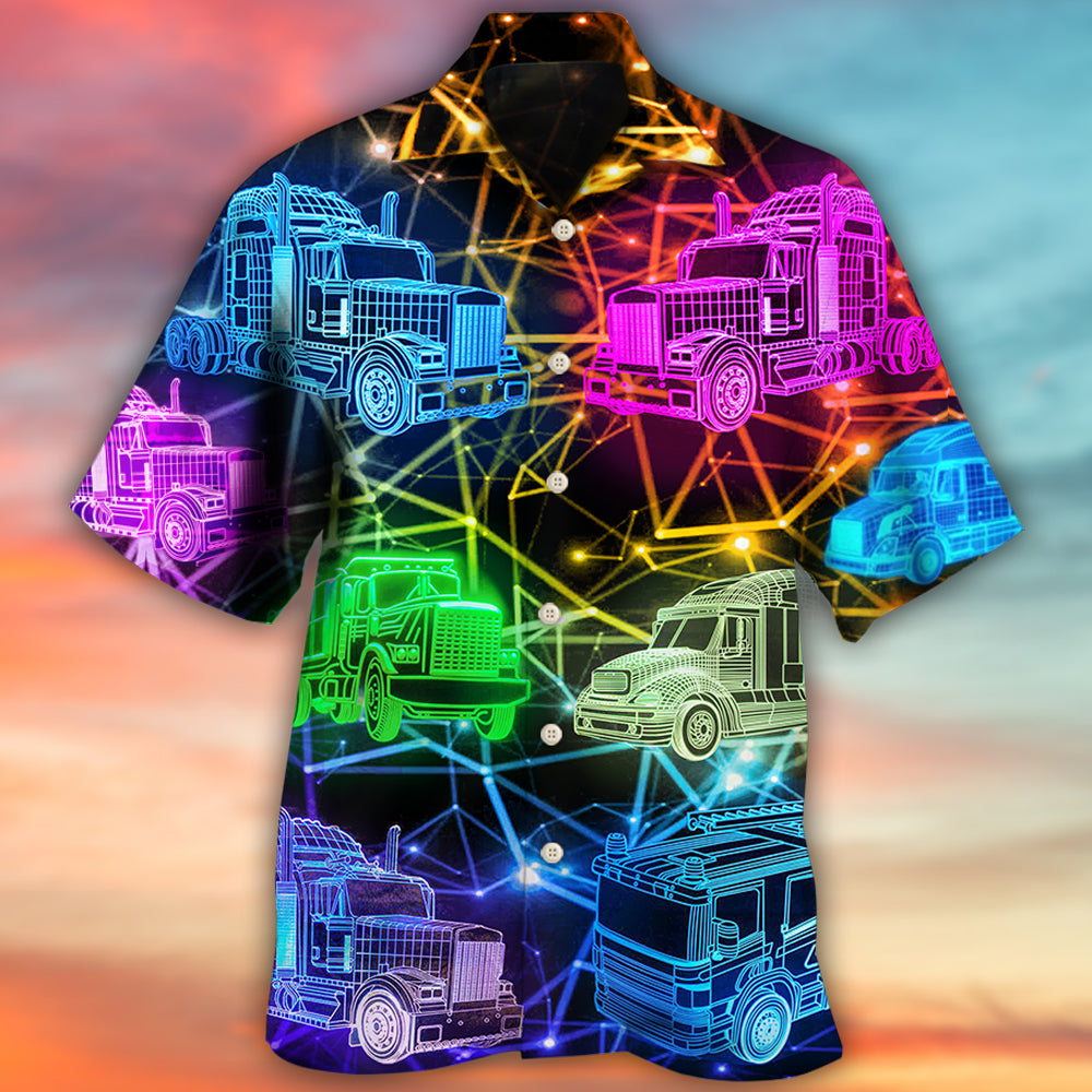 Truck Neon Colorful Style - Hawaiian Shirt - Reefox