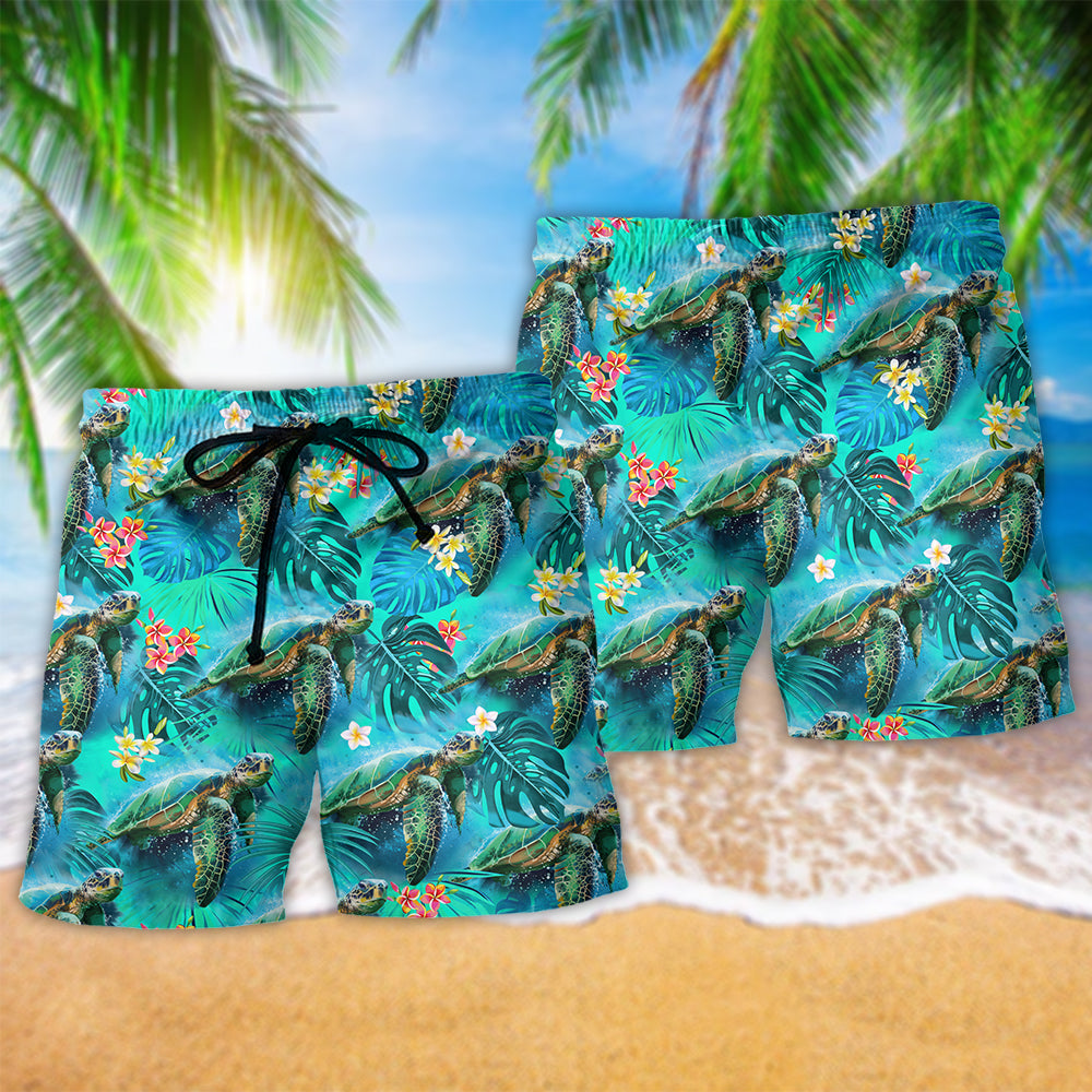 Turtle Love Life Blue - Beach Short Reefox - Owls Matrix LTD