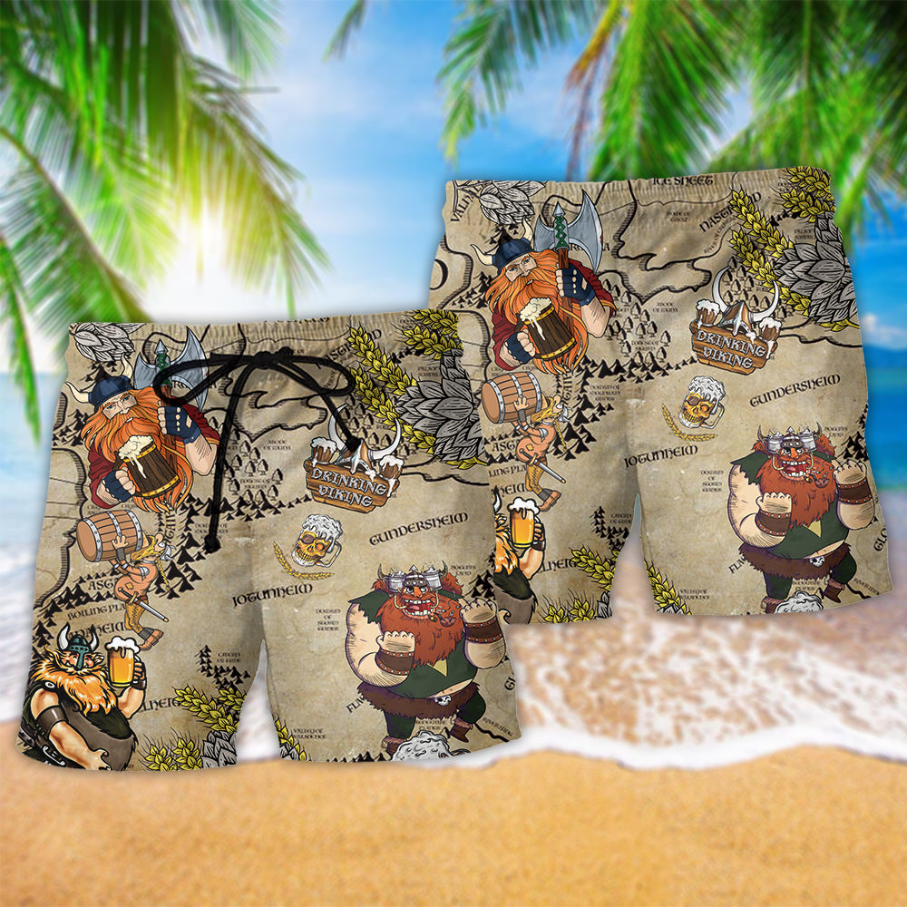 Viking Drinking Love Beer - Beach Short Reefox - Owls Matrix LTD