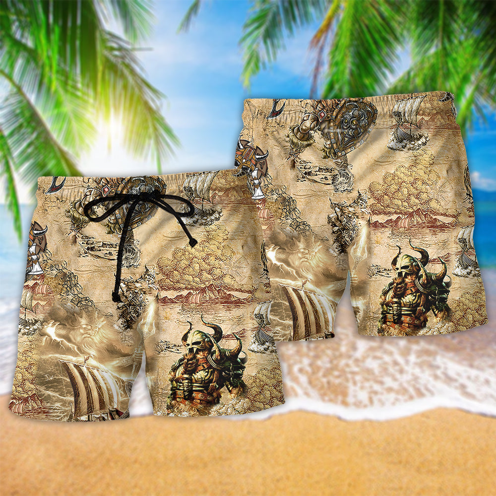 Viking Map War Style - Beach Short Reefox - Owls Matrix LTD