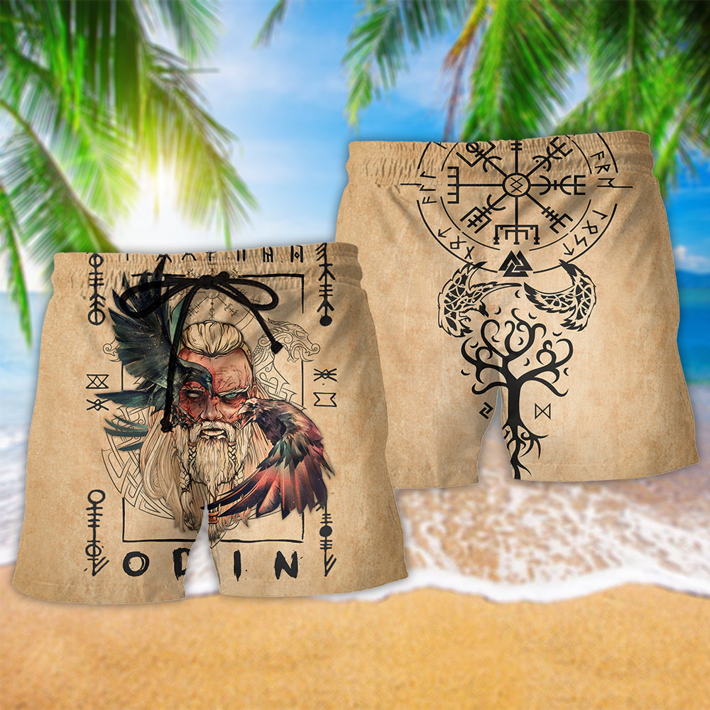 Viking Odin Sign Old Man - Beach Short Reefox - Owls Matrix LTD