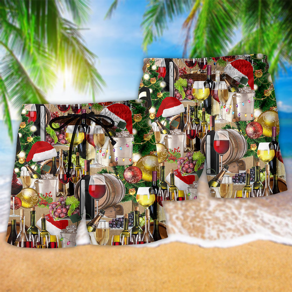 Wine For A Christmas Night Grape - Beach Short Reefox - Owls Matrix LTD