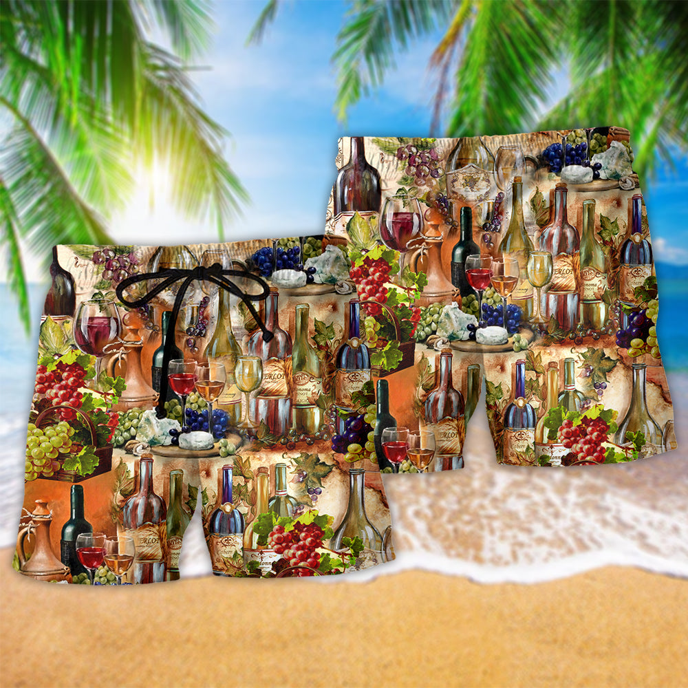 Wine I Don't Give A Sip Stunning Colors - Beach Short Reefox - Owls Matrix LTD