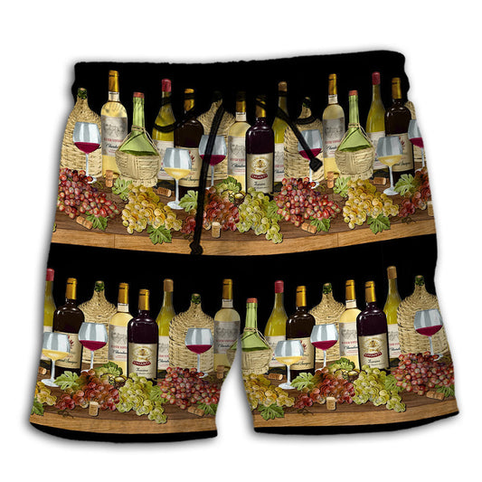 Beach Short / Adults / S Wine Tasking Border Stripe - Beach Short Reefox - Owls Matrix LTD