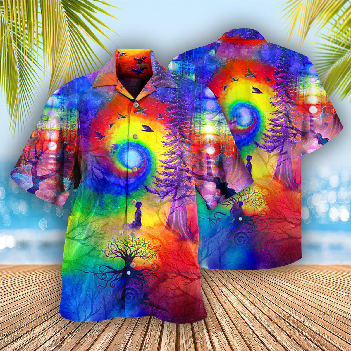 Yoga Meditation Is Being In Tune With Your Inner Universe - Hawaiian Shirt - Reefox