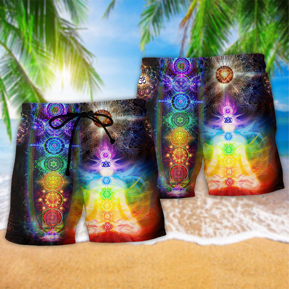 Yoga Mind And Soul In A Harmony Chakra - Beach Short Reefox - Owls Matrix LTD