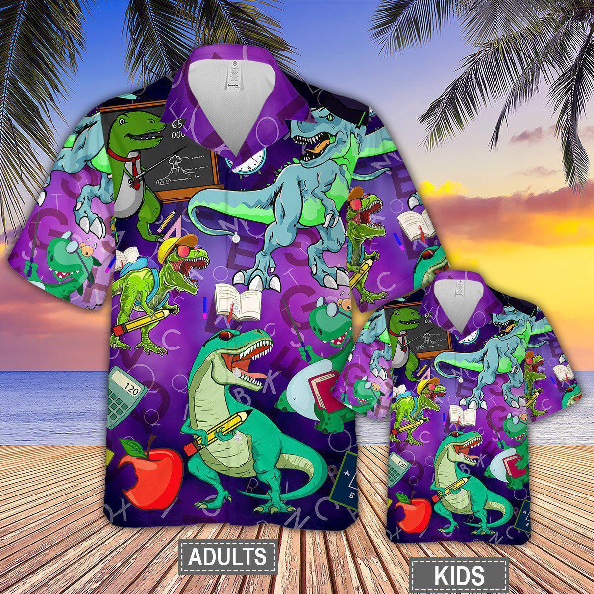 Dinosaur Funny Summer - Hawaiian Shirt - Reefox