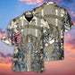 Veteran Us America Flag Skull Style - Hawaiian Shirt - Reefox