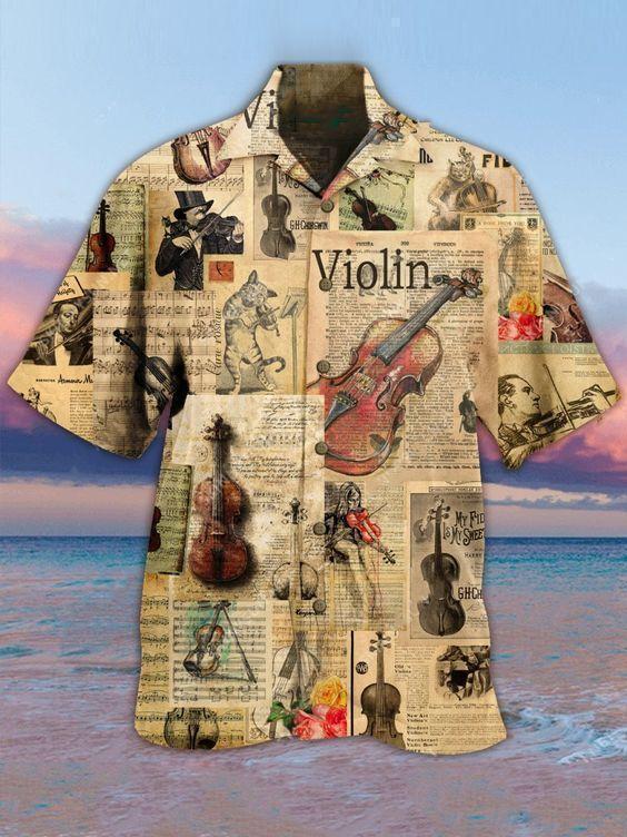 Violin Love Life Style Vintage Style - Hawaiian Shirt - Reefox