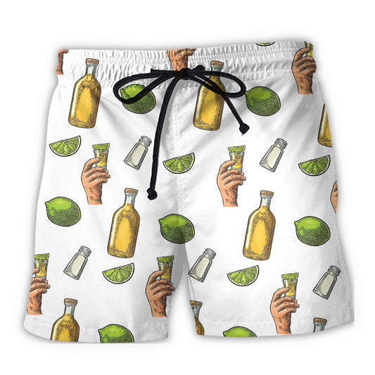 Beach Short / Adults / S Wine Tequila Is Cheaper Than Therapy - Beach Short Reefox - Owls Matrix LTD